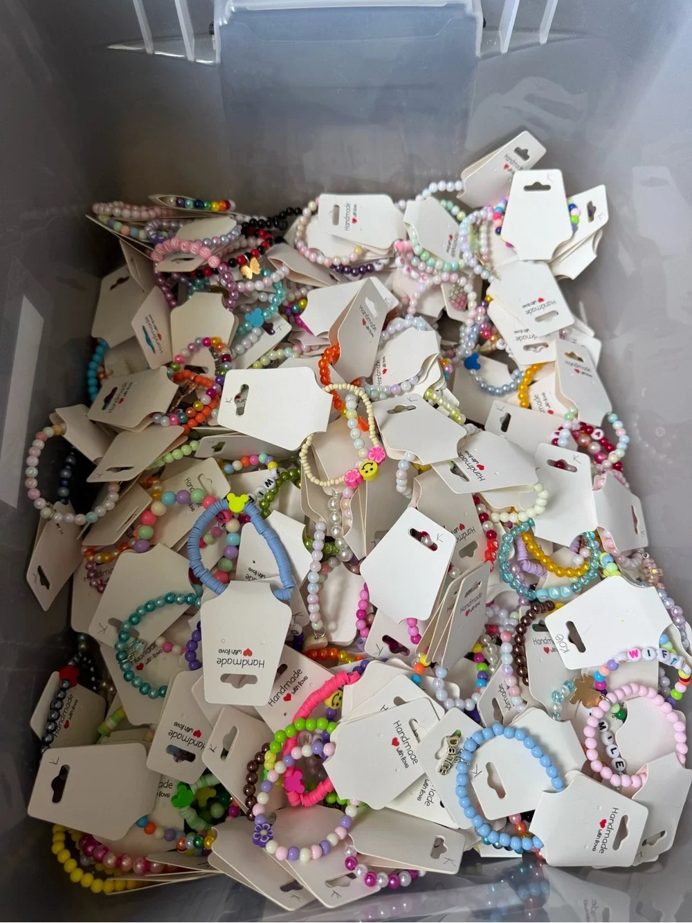 Mystery box of 100 Kids Beaded Bracelet - made by me